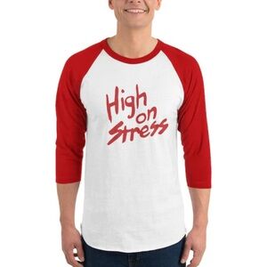 Sport-Tek Red and White Graphic Raglan Tee